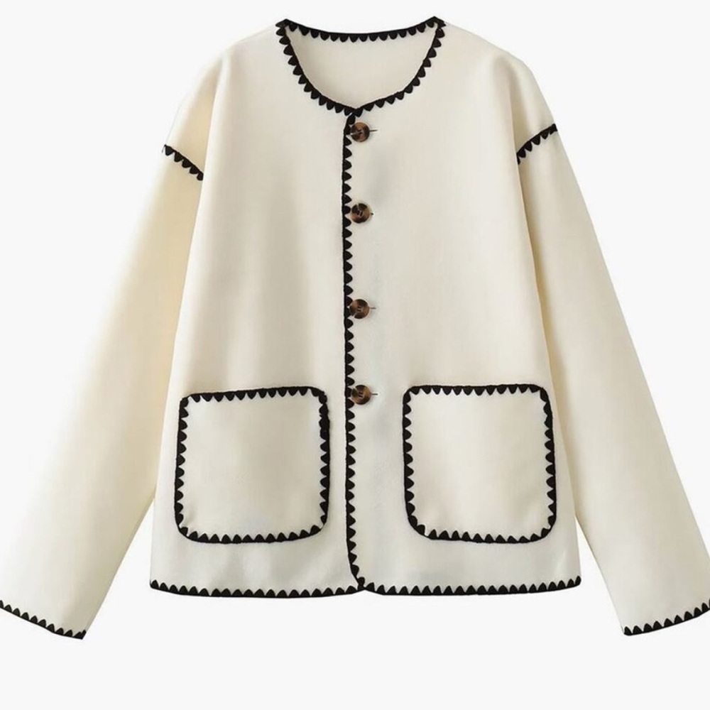 NWT Commense Small Contrast Trim Jacket